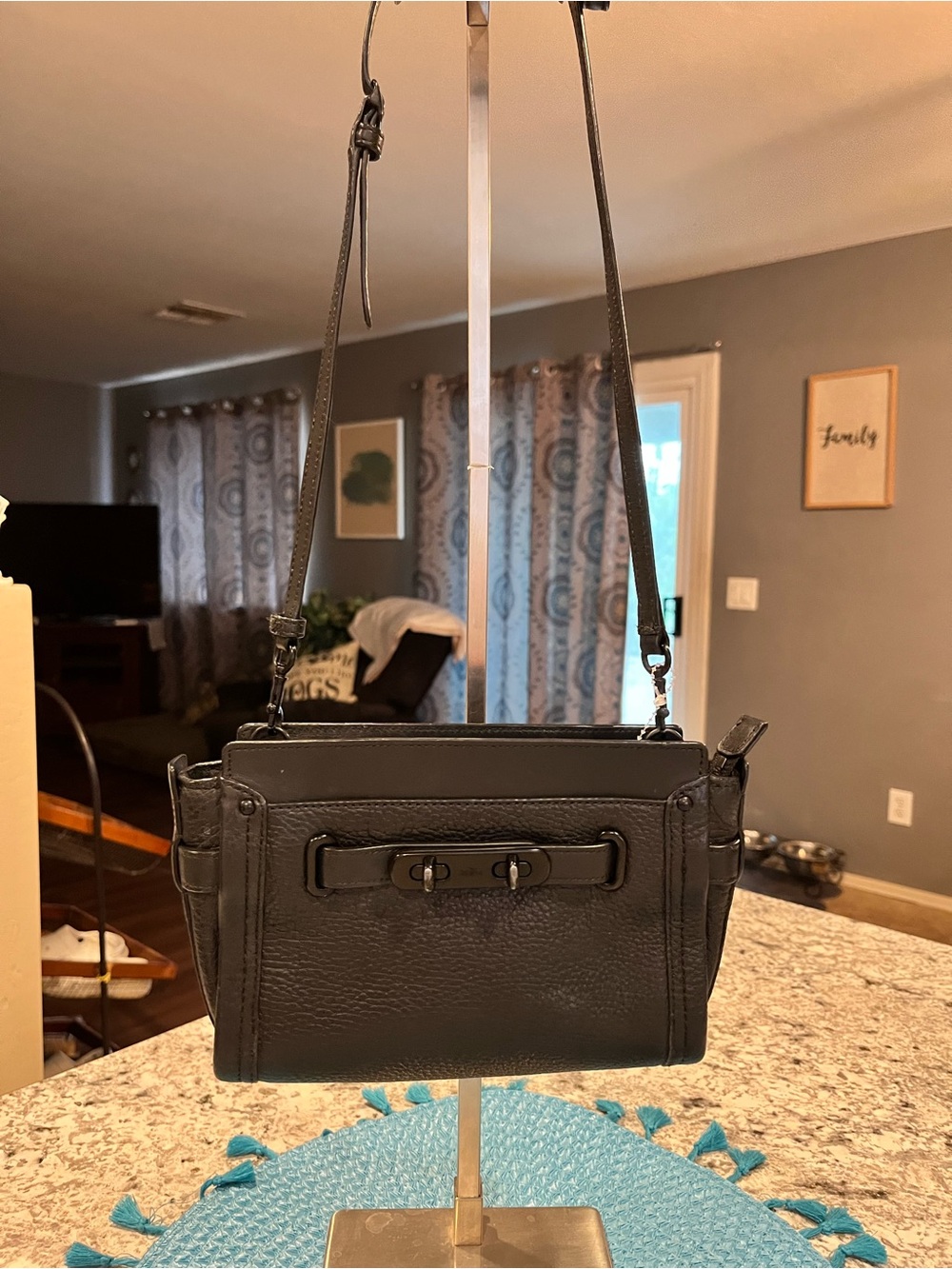 Coach Swagger Mini Black Crossbody Bag